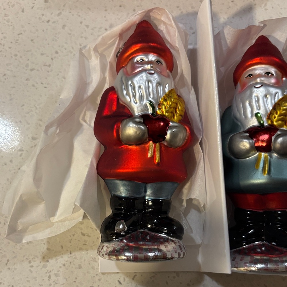 Santa Holiday Ornaments - Red and Silver - Picture 2 of 6